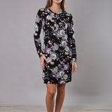 Camicia da Notte Corta Serafino Viscosa Garden - NERO - QG27