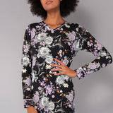 Camicia da Notte Corta Lunga Viscosa Garden - NERO - QG29