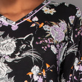Camicia da Notte Corta Lunga Viscosa Garden - NERO - QG29