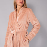 Vestaglia Corta con Cintura Ciniglia Stripes - SABBIA - SS11