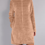 Vestaglia Corta con Zip Ciniglia Stripes - SABBIA - SS11