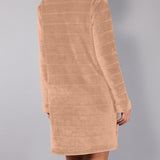 Vestaglia Corta con Zip Ciniglia Stripes - SABBIA - SS11