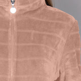 Vestaglia Corta con Zip Ciniglia Stripes - SABBIA - SS71