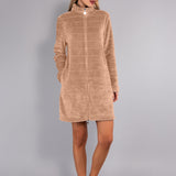 Vestaglia Corta con Zip Ciniglia Stripes - SABBIA - SS11