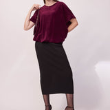 Gonna a Tubino in Maglia Almeria - NERO - AL63