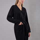 Cardigan Lungo con Bottoni e Strass - NERO - AL70