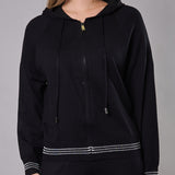Felpa con Zip e Cappuccio in Maglia Berlino - NERO - BE50