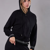 Felpa con Zip e Cappuccio in Maglia Berlino - NERO - BE50