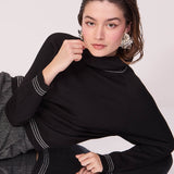 Maglia Girocollo con Collo Removibile Berlino - NERO - BE52