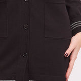 Cardigan con Bottoni in Maglia Berlino - NERO - BE70