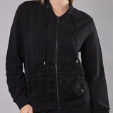 Felpa con Zip Cotone Tweed- BO50