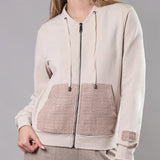 Felpa con Zip Cotone Tweed- BO50