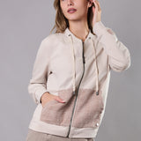 Felpa con Zip Cotone Tweed- BO50