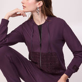 Felpa con Zip Cotone Tweed- BO50