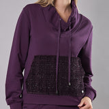 Felpa con Collo Alto Coulisse Cotone Tweed - MOSTO - BO51