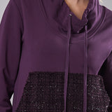Felpa con Collo Alto Coulisse Cotone Tweed - MOSTO - BO51