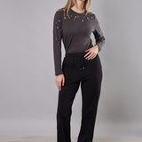 Pantaloni Ampi in Cotone - NERO - BO60