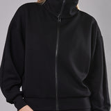 Felpa con Collo Alto e Zip Jerez - NERO - JE51
