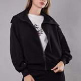 Felpa con Collo Alto e Zip Jerez - NERO - JE51