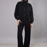 Felpa con Collo Alto e Zip Jerez - NERO - JE51