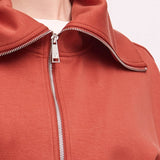 Felpa con Collo Alto e Zip Jerez - ARGILLA - JE51