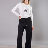 Pantaloni Ampi in Felpa Jerez - NERO - JE60