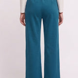 Pantaloni Ampi in Felpa Jerez - PETROLIO - JE60