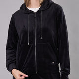 Felpa con Zip e Cappuccio Ciniglia - NERO - MA50SS