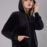 Felpa con Zip e Cappuccio Ciniglia - NERO - MA50SS
