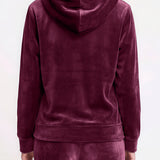 Felpa con Zip e Cappuccio Ciniglia - BORGOGNA - MA50SS