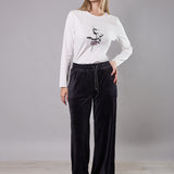 Pantaloni Ampi in Ciniglia - NERO - MA60