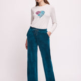 Pantaloni Ampi in Ciniglia - PETROLIO - MA60