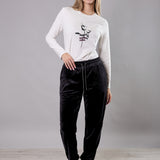 Pantaloni Jogger in Ciniglia - NERO - MA61