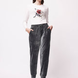 Pantaloni Jogger in Ciniglia - ANTRACITE - MA61