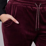 Pantaloni Jogger in Ciniglia - BORGOGNA - MA61