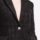 Blazer Monopetto in Tessuto Tweed - NERO - ML30