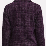 Giacca con Colletto e Zip in Tessuto Tweed - MIRTILLO - ML50