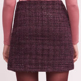 Gonna Corta in Tessuto Tweed - MIRTILLO - ML63