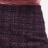 Gonna Corta in Tessuto Tweed - MIRTILLO - ML63