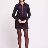 Gonna Corta in Tessuto Tweed - MIRTILLO - ML63