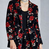 Blazer con Bottoni in Ciniglia Floreale - VARIANTE UNICA - SI30