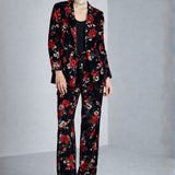 Blazer con Bottoni in Ciniglia Floreale - VARIANTE UNICA - SI30