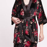 Cardigan a Kimono in Ciniglia Floreale - VARIANTE UNICA - SI70