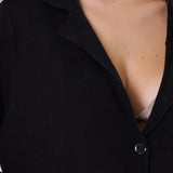 Cappotto in Maglia con Collo Removibile Faux Fur - NERO - ST80