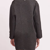 Cappotto in Maglia con Collo Removibile Faux Fur - ACCIAIO - ST80