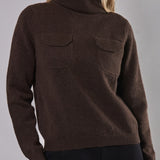 Maglia a Collo Alto Tessuto Soft Tarifa - MOKA - TA54