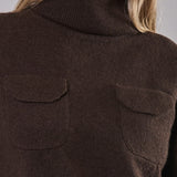 Maglia a Collo Alto Tessuto Soft Tarifa - MOKA - TA54