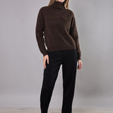 Maglia a Collo Alto Tessuto Soft Tarifa - MOKA - TA54