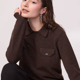 Maglia con Colletto Tessuto Soft Tarifa - MOKA - TA55
