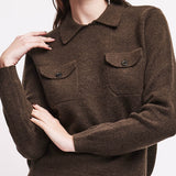 Maglia con Colletto Tessuto Soft Tarifa - MOKA - TA55